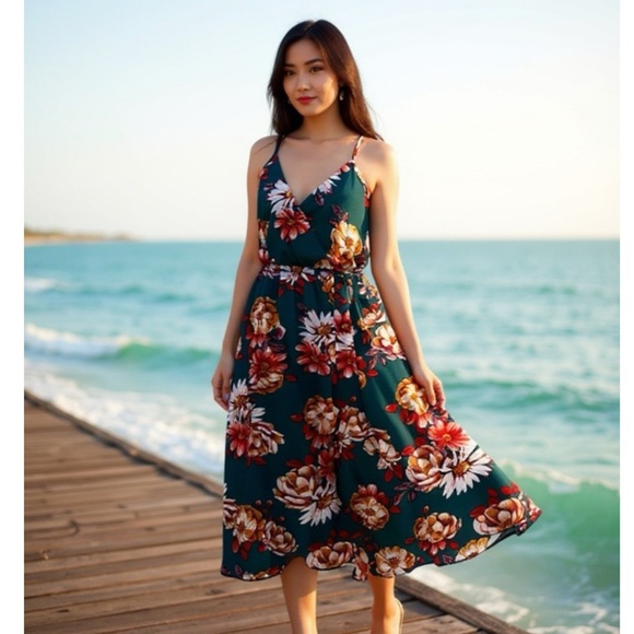 Dream of me, floral wrap dress, Maxi - Picture 1 of 13